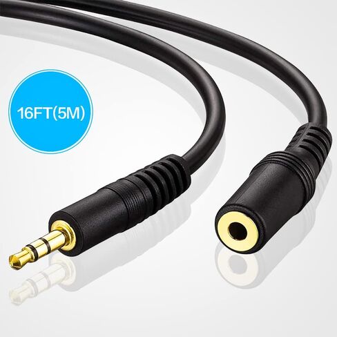 1.5M 5 Feet 3.5mm Jack Audio Stereo Earphone M/F Extension Cable Cord Male to Female in Saudi Arabia