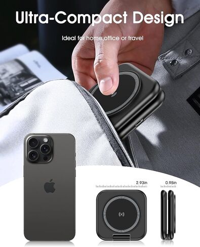 3 in 1 Charging Station for Apple Multiple Devices - Foldable Magnetic Travel Charging Station for iPhone 15 14 13 12 Series,Wireless Mag-Safe Charger Pad for Apple Watch,for Airpods Pro,White in Saudi Arabia