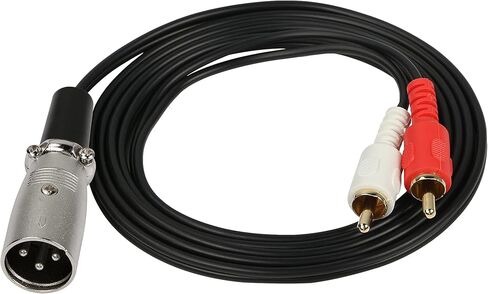 MEIRIYFA XLR Female to 2RCA Male Y Splitter Patch Cable, Unbalanced XLR Female to 2 RCA/Phono Plug Stereo Audio Interconnect Duplicator Lead - 1.5 Meter (XLR Female to 2RCA) in Kuwait