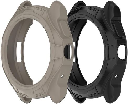 حافظات الساعة المتوافقة مع حافظة Ticwatch Pro 5 (بدون واقي شاشة) ملحقات غطاء حماية ناعم من مادة TPU (ضوء النجوم + أسود) in Kuwait