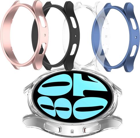 NINKI 2 Pack Cases Compatible Samsung Galaxy Watch 6 40MM Case (2023),Heavy Duty [NO Screen Protector] Hard PC Protective Bumper for Galaxy Watch 6 Case 40MM,Galaxy Watch 6 40MM Cover (Clear + Black) in Saudi Arabia