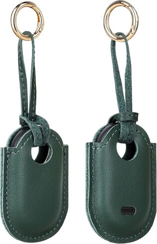 for Samsung SmartTag2 Case,SmartTag2 Leather Case,GPS Tracker Holder PU Leather Tracking Device Protective Cover for Samsung SmartTag2 (Green) in Saudi Arabia