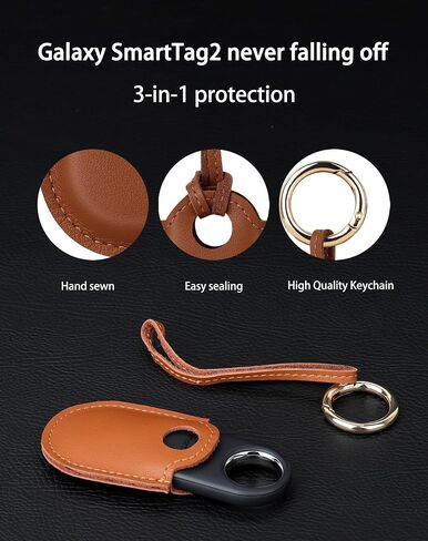 for Samsung SmartTag2 Case,SmartTag2 Leather Case,GPS Tracker Holder PU Leather Tracking Device Protective Cover for Samsung SmartTag2 (Green) in Saudi Arabia