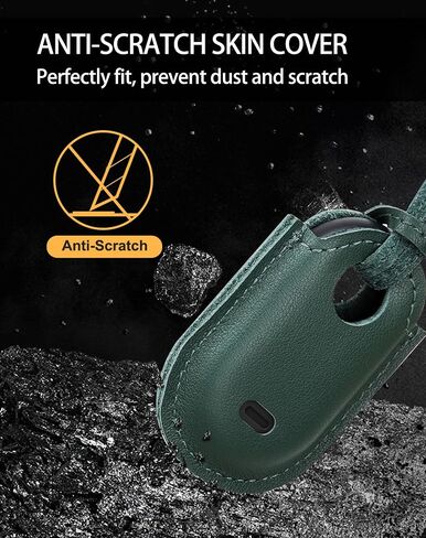 for Samsung SmartTag2 Case,SmartTag2 Leather Case,GPS Tracker Holder PU Leather Tracking Device Protective Cover for Samsung SmartTag2 (Green) in Saudi Arabia