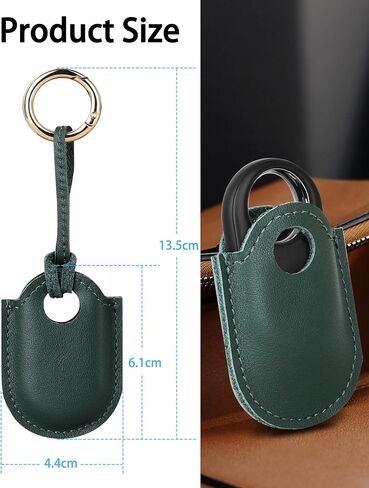 for Samsung SmartTag2 Case,SmartTag2 Leather Case,GPS Tracker Holder PU Leather Tracking Device Protective Cover for Samsung SmartTag2 (Green) in Saudi Arabia