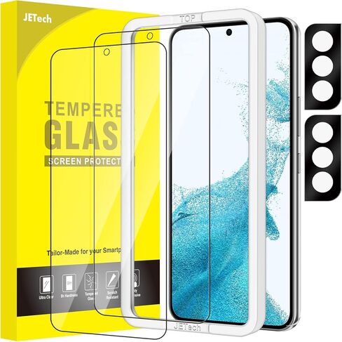JETech Screen Protector for Samsung Galaxy S22+/S22 Plus 5G with Camera Lens Protector, Easy Installation Tool, Tempered Glass Film, Fingerprint ID Compatible, 2-Pack Each in Saudi Arabia