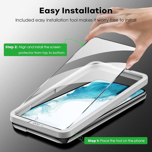 JETech Screen Protector for Samsung Galaxy S22+/S22 Plus 5G with Camera Lens Protector, Easy Installation Tool, Tempered Glass Film, Fingerprint ID Compatible, 2-Pack Each in Saudi Arabia