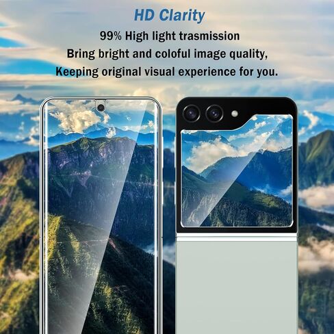 عبوتان+2 واقي شاشة لهاتف Samsung Galaxy Z Flip 6/Galaxy Z Flip 5، واقي شاشة أمامي من مادة TPU + زجاج مقسى خلفي، مقاوم للغاية، مضاد لبصمات الأصابع، وضوح عالي، لا يوجد فقاعات لفيلم الحماية Galaxy Z Flip 6 in Saudi Arabia