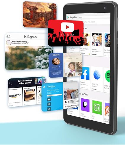 كمبيوتر لوحي أندرويد مقاس 7 بوصات، معالج رباعي النواة، ذاكرة وصول عشوائي 1 جيجابايت، ذاكرة تخزين داخلية 16 جيجابايت، كاميرا مزدوجة، واي فاي بلوتوث، شاشة IPS عالية الدقة بالكامل، بطارية 3500 مللي أمبير في الساعة. جهاز لوحي محمول (رمادي) in Kuwait
