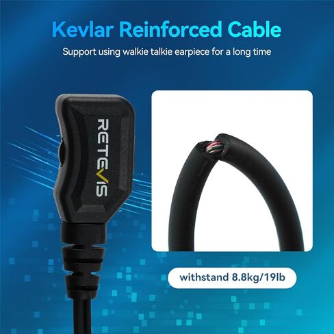 Retevis CP185 CP200D سماعة أذن سرية، متوافقة مع موتورولا CP100 GP300 GP2000 BRP40 RMU2040 RMU2080 RDU4160D DTR650 DLR1020 HYTTC 610 راديو، سماعة أذن لاسلكية قابلة للتعديل مع ميكروفون (6 عبوات) in Saudi Arabia