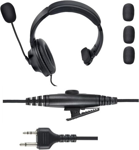 Over Ear 2 Pin Headset Boom Mic Headphone Noise Cancelling Earmuff Radio Earpiece for Midland gxt x-tra xtra x Talker gmrs gtx 1000 1000g 1050 gxt1000vp4 t51r lxt600pa(Single Sided) in Saudi Arabia