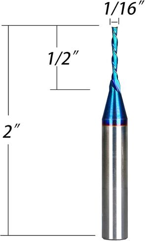 Ruhitools DownCut Spiral Plunge Router Bit 1/4 inch Shank 1/16 inch Cutting Diameter Solid Carbide with Nano Blue Coating CNC Router Bits End Mill for Wood Cut Carving D2105A in Saudi Arabia