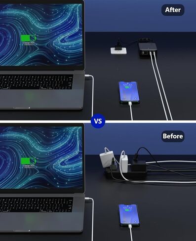 150W Multiport GaN Desktop Fast USB C Charger with 4 Ports, 2 ports of 100W USB C Charger for MacBook Pro/Air, Dell XPS Laptop,iPad/iPhone/Galaxy/Google Pixel/Switch/AirPods in Kuwait