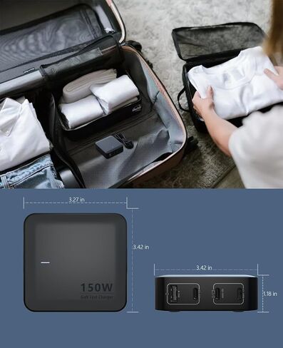 150W Multiport GaN Desktop Fast USB C Charger with 4 Ports, 2 ports of 100W USB C Charger for MacBook Pro/Air, Dell XPS Laptop,iPad/iPhone/Galaxy/Google Pixel/Switch/AirPods in Kuwait