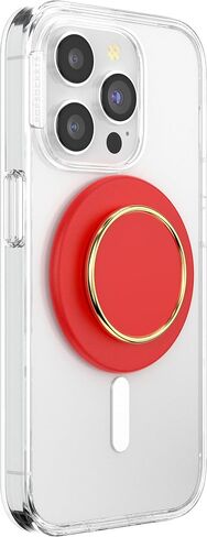 مقبض هاتف دائري من PopSockets متوافق مع MagSafe، يتضمن حلقة محول، حامل هاتف، متوافق مع الشحن اللاسلكي - Rosso in Saudi Arabia