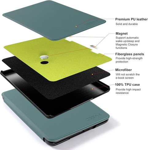 حافظة CoBak لجميع إصدارات Kindle 11th Generation 2022 الجديدة فقط - غطاء ذكي من جلد البولي يوريثان فائق النحافة مع خاصية النوم والاستيقاظ التلقائي، حافظة حماية ممتازة لجهاز Kindle 2022 in Saudi Arabia