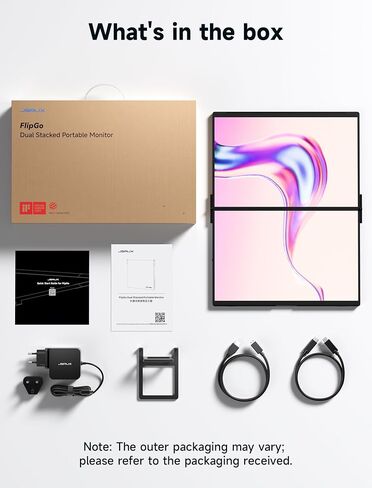 JSAUX FlipGo 16 بوصة Pro 2.5K شاشة محمولة مزدوجة الشاشة، موسع شاشة كمبيوتر محمول ثلاثي | DisplayLink | HiDPI | كابل واحد لشاشة IPS مزدوجة | محور مدمج | تصميم مغناطيسي لأنظمة التشغيل Windows وLinux وMacOS in Kuwait