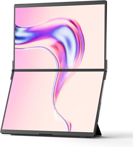 JSAUX FlipGo 16 بوصة Pro 2.5K شاشة محمولة مزدوجة الشاشة، موسع شاشة كمبيوتر محمول ثلاثي | DisplayLink | HiDPI | كابل واحد لشاشة IPS مزدوجة | محور مدمج | تصميم مغناطيسي لأنظمة التشغيل Windows وLinux وMacOS in Kuwait