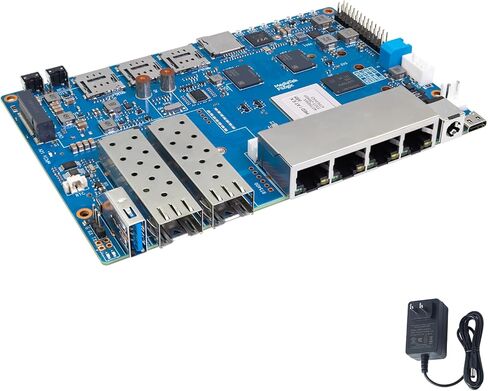 Banana Pi BPI-R4 WiFi 7 Router Development Board, with MediaTek MT7988A Chip, 4GB RAM and 8G eMMC onboard, 2X 10Gbe SFP Slot,4X Gbe Network Port (BPI R4 Basic Kit) in Saudi Arabia