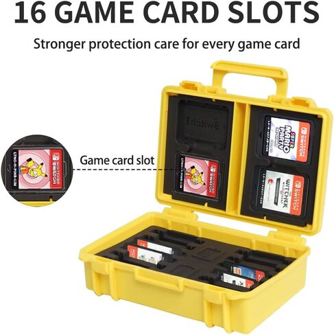 LYNCA Switch Game Card Case Compatible with Nintendo Swith Games, Protective Switch Game Cartridges Holder Carrying Storage Box, Portable Game Card Holder Case 16 Cartridge Slots for Nino Switch in Kuwait
