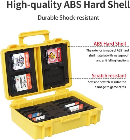 LYNCA Switch Game Card Case Compatible with Nintendo Swith Games, Protective Switch Game Cartridges Holder Carrying Storage Box, Portable Game Card Holder Case 16 Cartridge Slots for Nino Switch in Kuwait