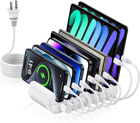 قاعدة شحن Samusng، قاعدة شحن متعددة 65 وات 8 منافذ USB لأجهزة متعددة لهاتف Samsung Galaxy S24 Ultra S23 FE S22 A15 5G A14، iPhone 15 Pro Max 14 13 12، Google Pixel 8a 7 Pro in Saudi Arabia