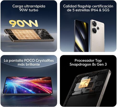 Xiaomi Poco F6 5G + 4G LTE 512GB + 12GB Global Version Unlocked 6.67" 120Hz 50Mp Triple Camera (Tmobile Mint Tello & Global) + (w/Fast Car 51W Charger Bundle) (Green Global ROM) in Saudi Arabia