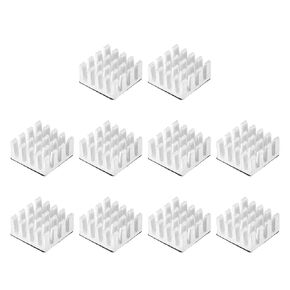 uxcell 20x20x6mm Silver Tone Self Adhesive Aluminum Heatsink Electronic Radiators for IC, MOS 10 Pcs