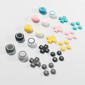 Silicone Thumb Grip Replacement for Nintendo Switch Lite D-Pad ABXY Button Sticker Cross Thumb Grips Sets (for Lite Black)