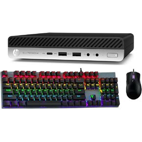 HP EliteDesk 705 G4 Mini Desktop Computer, AMD Quad-Core Ryzen 5 2400GE up to 3.8GHz, 16GB DDR4 RAM, 512GB SSD, Keyboard, Mouse, Windows 10 Pro (Renewed)
