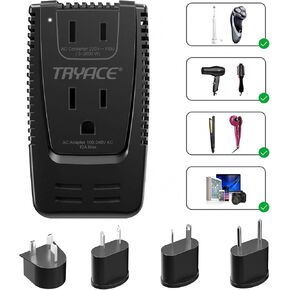 220V to 110V Converter for European Travel, 2000W Voltage Converter US to Europe for Hair Dryer Straightener Curling Iron 10A Power Adapter for Laptop Camera Phone, Travel for Paris Olympics