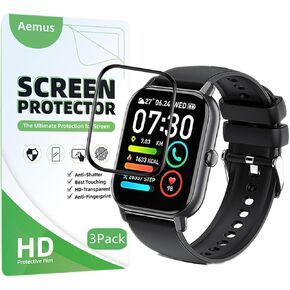 Compatible for Ddidbi P66D Smart Watch Screen Protector (3 Pack) 3D Full Coverage Protective Film Compatible for Nerunsa/Dotn/Aptckdoe/Poounur P66E 1.85" Smart Watch