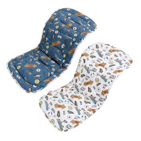 Baby Stroller Cushion 100% Cotton Carriage Cushion Universal Breathable Stroller Mat for Strollers (Animals)