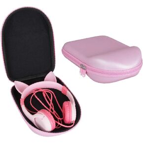 Hermitshell Hard Travel Case for iClever Boostcare Kids Headphones Girls - Cat Ear Wired Headphones for Kids on Ear (Only Case)(Pink)