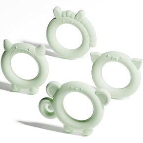 ألعاب عضاضة لحديثي الولادة من NCVI للأطفال من عمر 0-6/3-6 أشهر، مجموعة مكونة من 4 قطع، ألعاب توحد حسية مطاطية من السيليكون للرضع والأطفال لتخفيف آلام التسنين، 100% سيليكون من الفئة الغذائية خالٍ من مادة BPA، طراز 1 in Kuwait