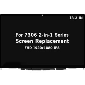 13.3" New Screen Replacement for Dell Inspiron 13 7306 2-in-1 P124G002 P125G002 FullHD 1080P Touch Screen Digitizer Assembly Bezel with Touch Control Board(1920x1080-30Pin Connector)