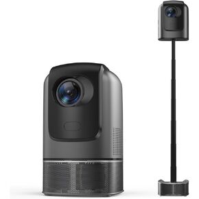 Unitedtime Projector Native 1080p Support 4K with Integrated Stand WiFi and Bluetooth 12000 Lumens for Home Theater Support HDMI, USB, PC, TV Box, (TS1 Grey)