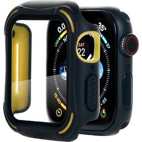 ME Compatible with Apple Watch Series 6 Case, 40mm Hard Case PC and TPU Bumper Cover with Tempered Glass Screen Protector Fits Series 6 5 4 SE, Men Women Apple Watch Accessories