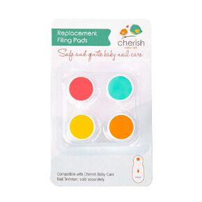 Replacement Filing Pads for Cherish Baby Care Electric Baby Nail Trimmer - includes 4 Filing Discs for Newborn to Toddler