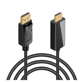 Displayport to HDMI Cable, 4k Display Port Male to HDMI Male Cord Unidirectional Compatible with HP, Lenovo, AMD, NVIDIA, Desktop