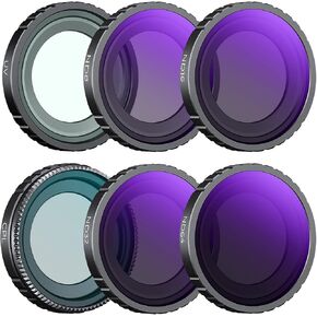 K&F Concept 6Pack Filter Set for Insta360 GO 3S, CPL UV ND8 ND16 ND32 ND64 Neutral Density Polorizing Camera Len Filters for Insta360 GO 3S