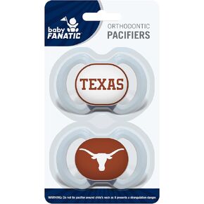 BabyFanatic Pacifier 2-Pack - NCAA Texas Longhorns - Officially Licensed League Gear