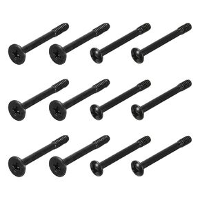 MECCANIXITY 1Set Computer Case Fan Screws 1.18"L PC Reducing Vibration Screws Housing Radiator Screws for Fans Cooling Components, Flat Round Nail Head, Black