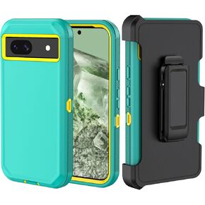 Phone Case for Google Pixel 8A 2024 case,Heavy Duty Hard Shockproof Armor Protector Case Cover with Belt Clip Holster for Google 8A 2024 Phone Case(Black)