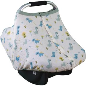 Car Seat Covers for Babies Girl and Boy with 100% Cotton Muslin Material | Baby Carseat Cover Girl and Boy | Adorable Baby Car Seat Cover with Cute Design | Infant Car Seat Cover with Window