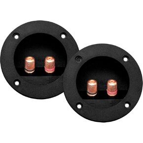 3 Inch Speaker Box Terminal Cup, Screw Type Sub Box Terminals 2-Way Box Round Subwoofer Terminal Binding Post for for DIY Home/Car Stereo Speaker- Pack of 2