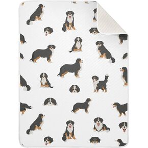 Swaddle Blanket Bernese Mountain Dog Cotton Blanket for Infants, Receiving Blanket, Lightweight Soft Swaddling Blanket for Crib, Stroller, Nursery Blankets, 30" X 40", Puppy
