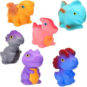 Bath Toys for Kids Ages 1-3- 6 Pcs Mold Free Dinosaur Bath Toys for Infants Toddlers,No Hole Bath Toys for Baby Toddlers,Bathtub Tub Water Pool Shower Toys for 1-6 Year Old Kids,Soft Bath Tub Toys