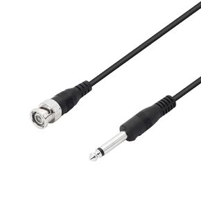 YACSEJAO BNC to 6.35mm TS Adapter Cable 2M/6.6FT 1/4" Mono Plug to BNC BNC Plug Bidirection Connector Cable for CCTV DVR Camera Antenna Radio and More