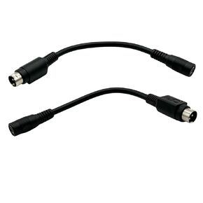 2pcs 3 Pin Mini Din Male to DC 5.5mm x 2.1 mm Female Connector DC Power Extension Adapter Cable for Continuously Power Devices DVD LCD TV PC Barcode Printer Stage Lighting